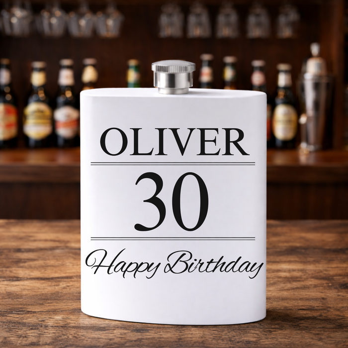 Personalised Birthday Name Hip Flask