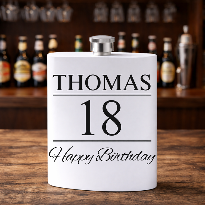 Personalised Birthday Name Hip Flask