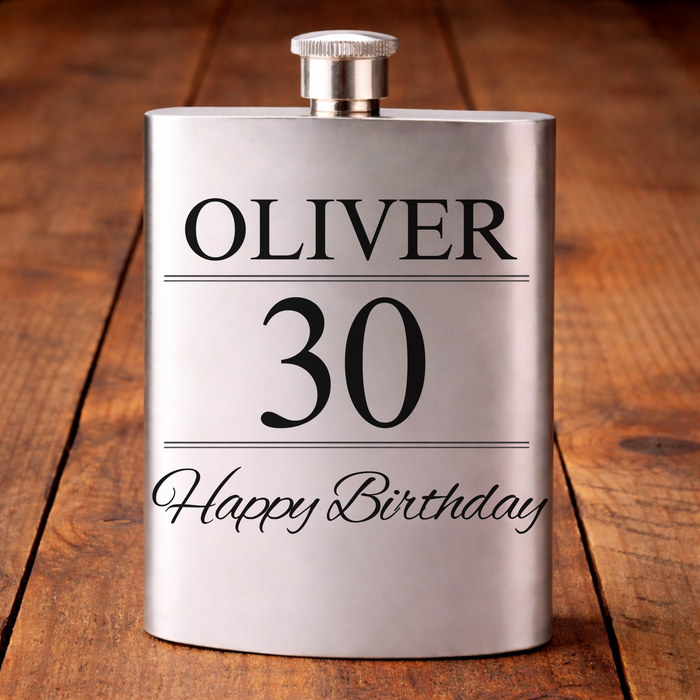 Personalised Birthday Name Hip Flask