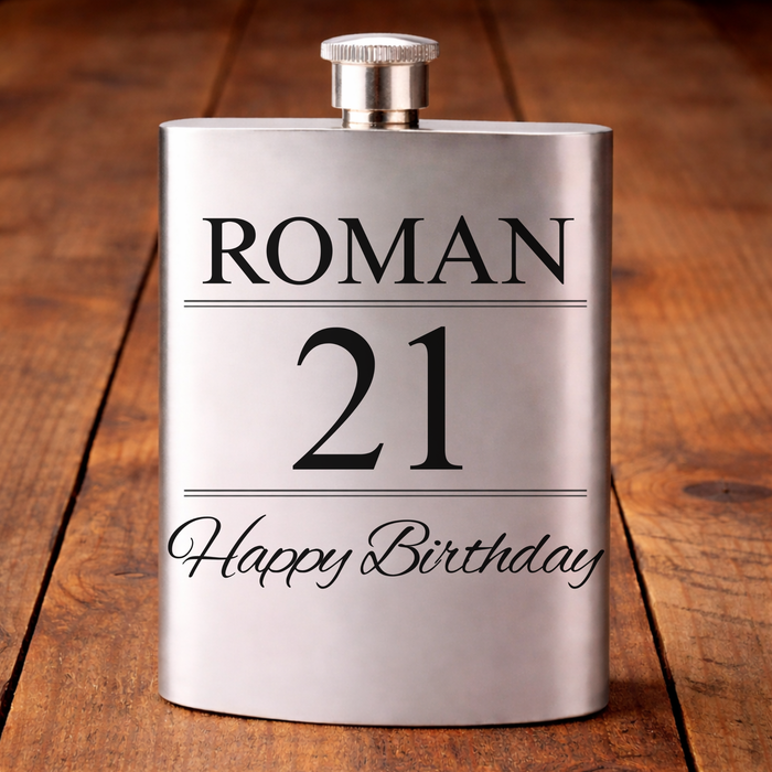 Personalised Birthday Name Hip Flask