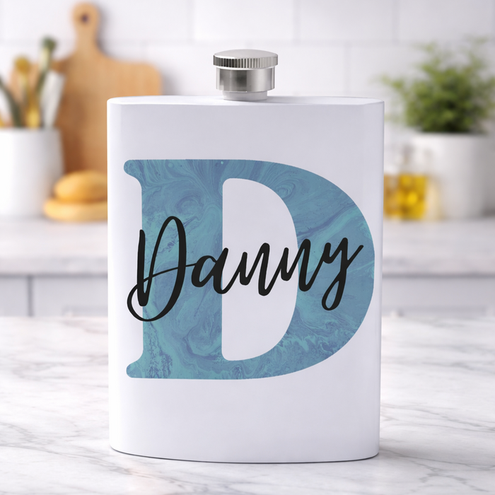 Personalised Marble Blue Initial & Name