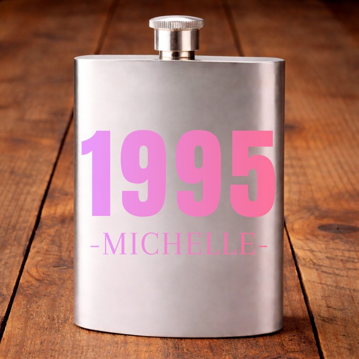 Personalised Birthday Year Hip Flask