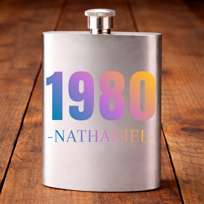 Personalised Birthday Year Hip Flask