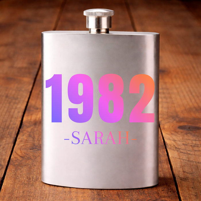 Personalised Birthday Year Hip Flask