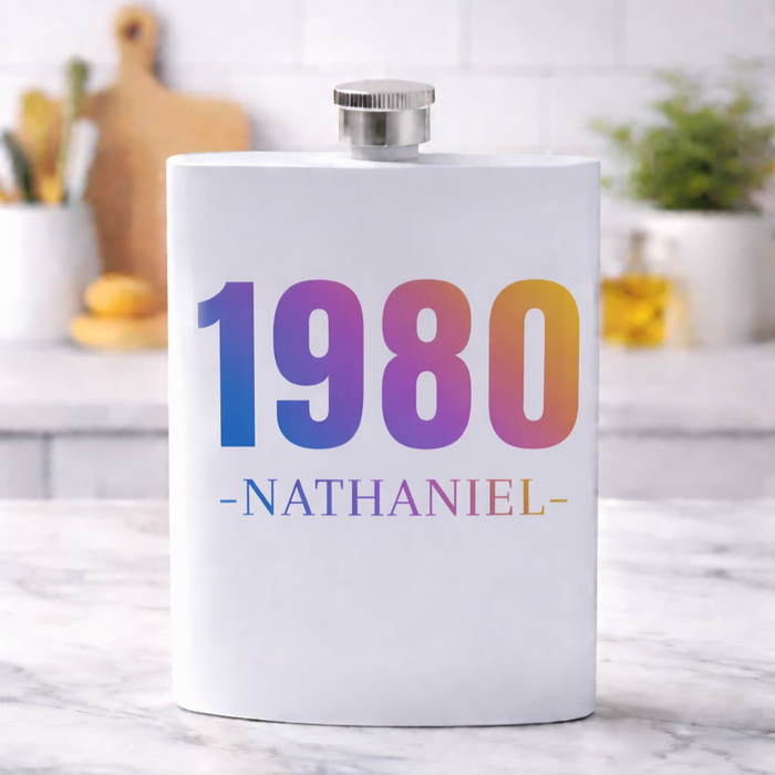 Personalised Birthday Year Hip Flask