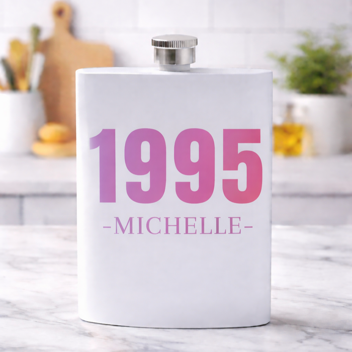 Personalised Birthday Year Hip Flask