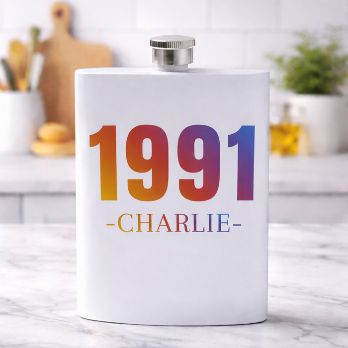 Personalised Birthday Year Hip Flask
