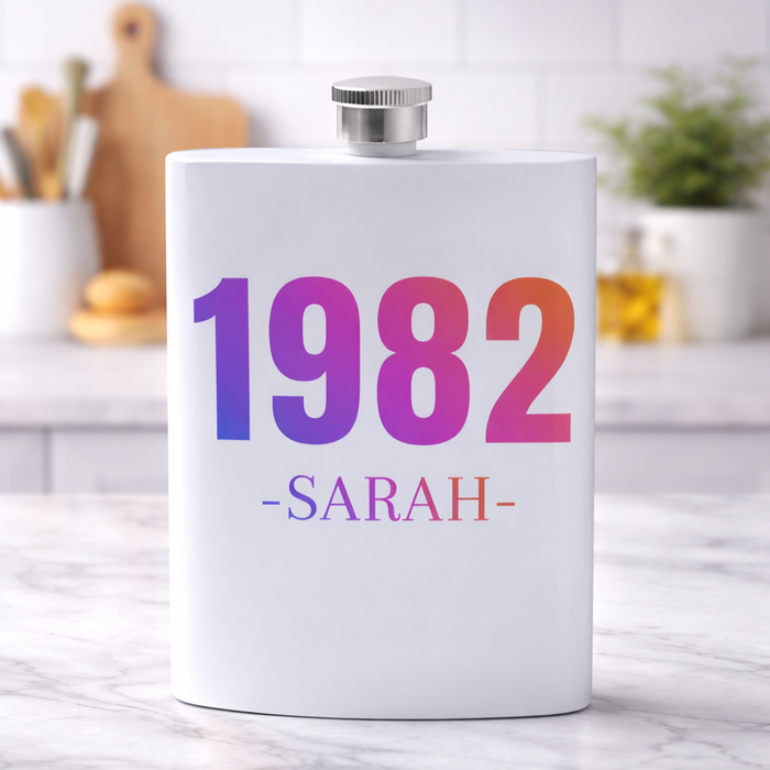 Personalised Birthday Year Hip Flask