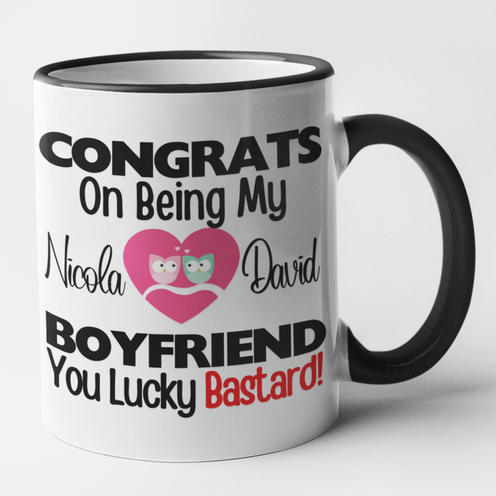 Congrats On Being My Boyfriend + Girlfriend Mug Set