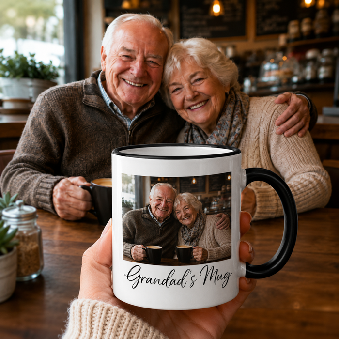 Personalised Polaroid Square Photo Mug With Text