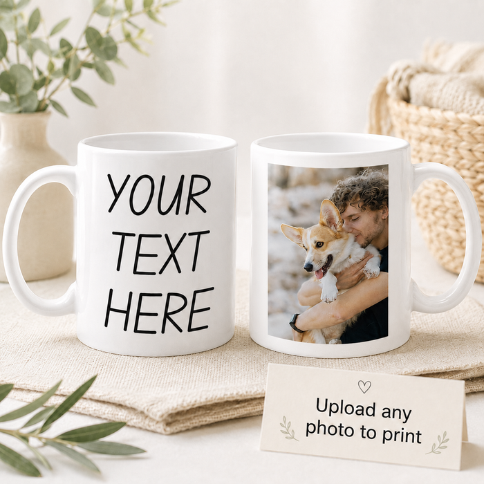 Personalised Photo Mug With Text