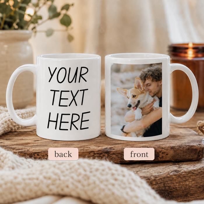 Personalised Photo Mug With Text