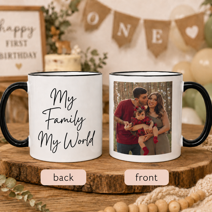 Personalised Photo Mug With Text