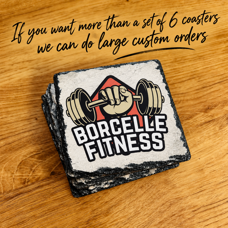 Upload Company Logo Rock Slate Coaster