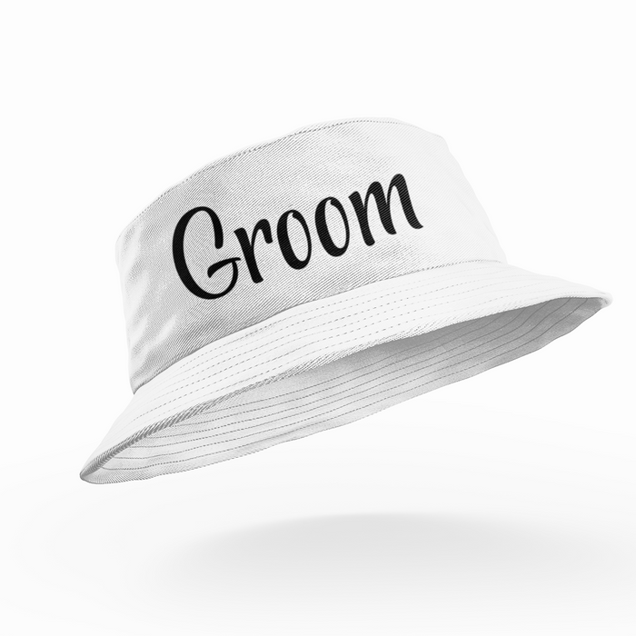 Add Custom Text Groom Stag Bucket Hats