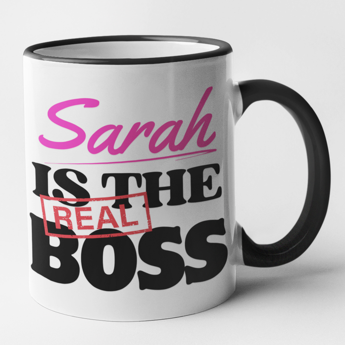 (Add Names) The Boss + The Real Boss Mug Set