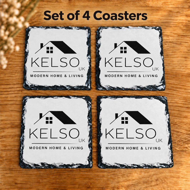 Upload Company Logo Rock Slate Coaster