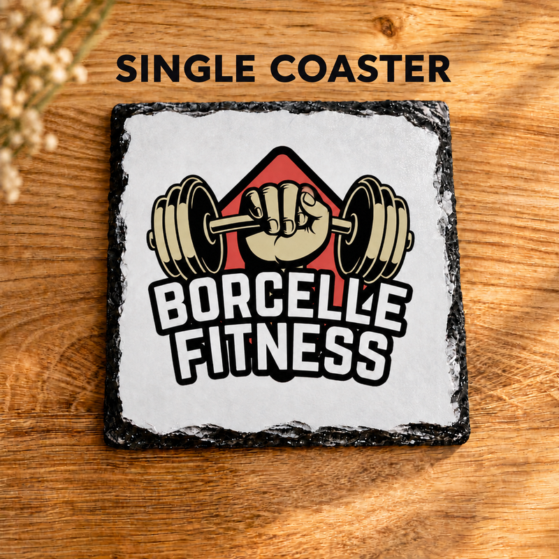 Upload Company Logo Rock Slate Coaster