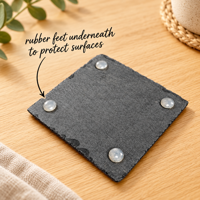 Upload Company Logo Rock Slate Coaster