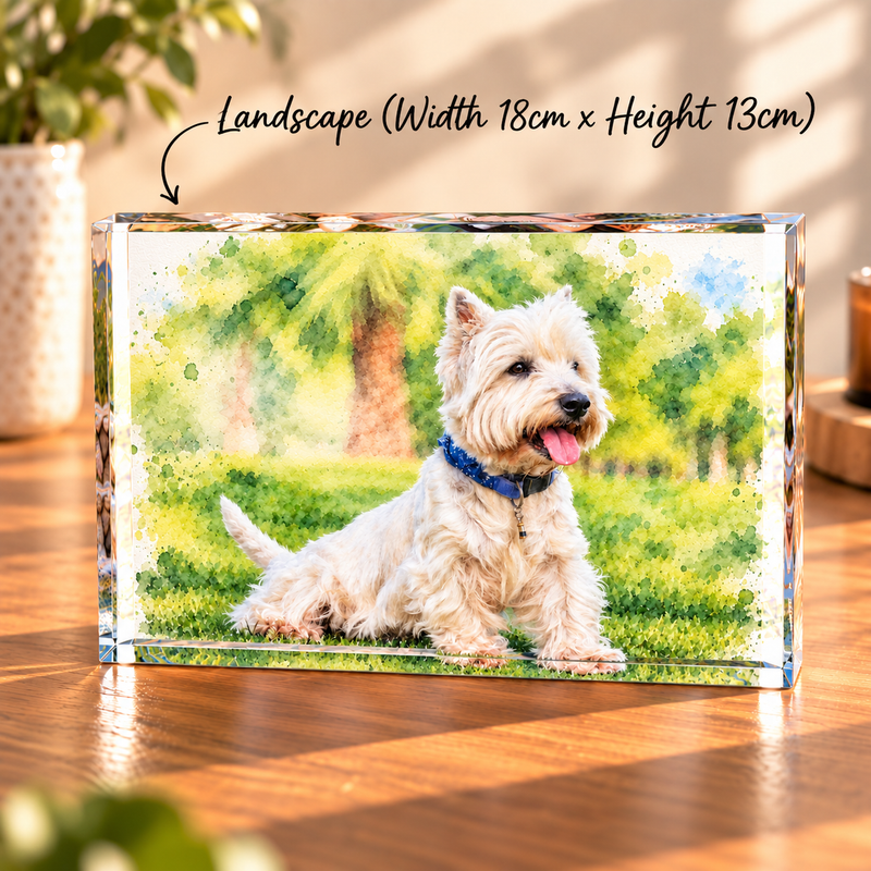 Personalised Watercolour Acrylic Large Photo Block