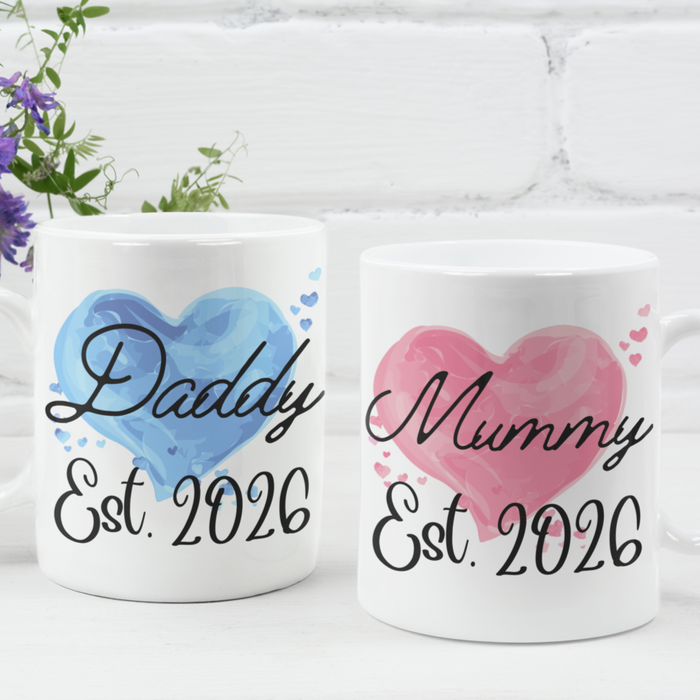 Mummy + Daddy Est 2026 (Mug Set)