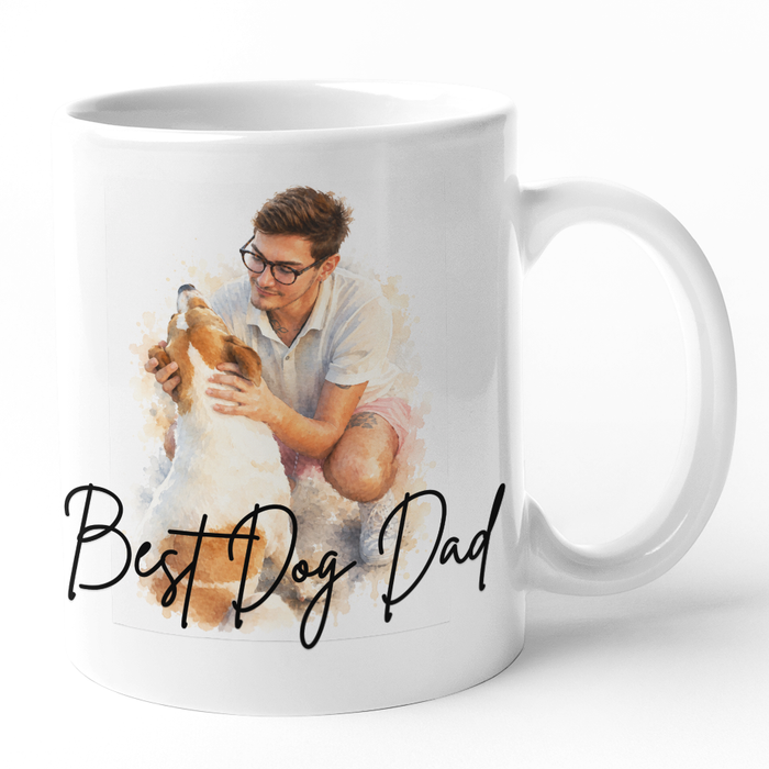 Personalised Watercolour Effect Photo Mug With Text