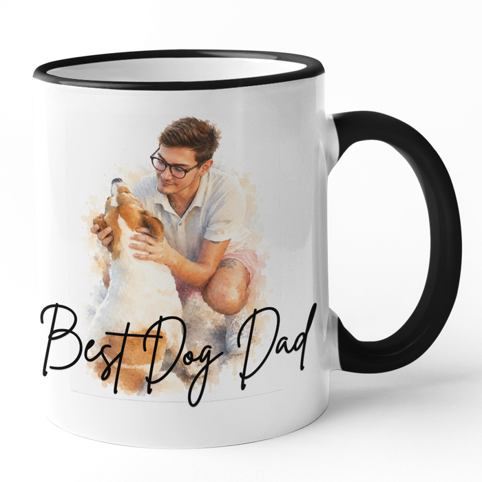 Personalised Watercolour Effect Photo Mug With Text