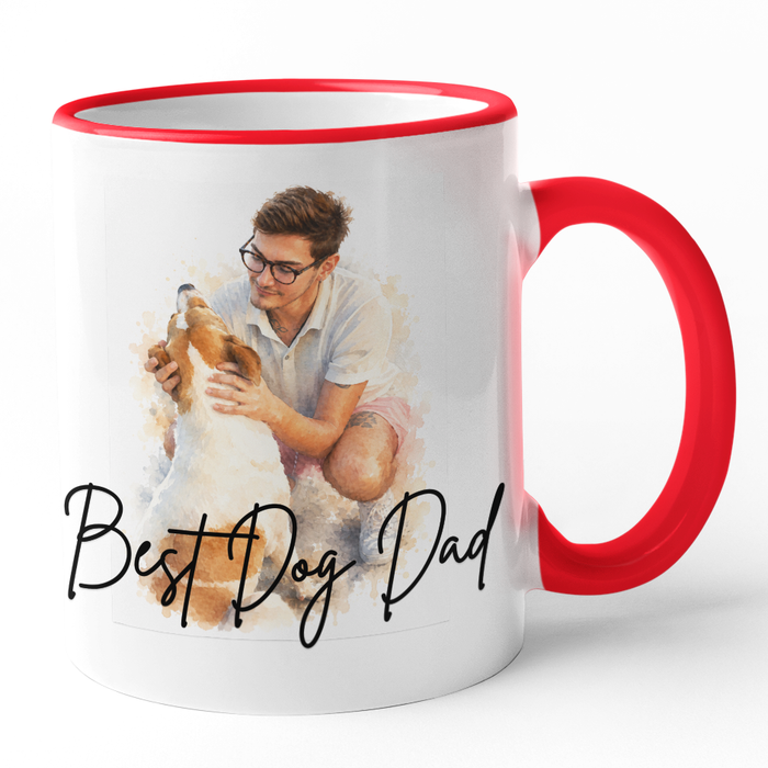 Personalised Watercolour Effect Photo Mug With Text