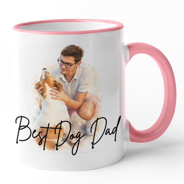 Personalised Watercolour Effect Photo Mug With Text