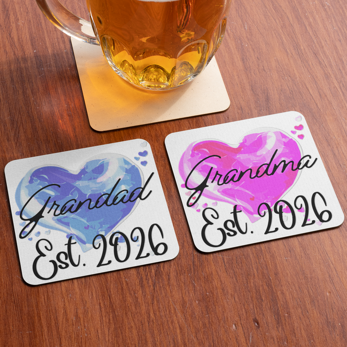 Grandma + Grandad Est 2026 (Coaster Set)